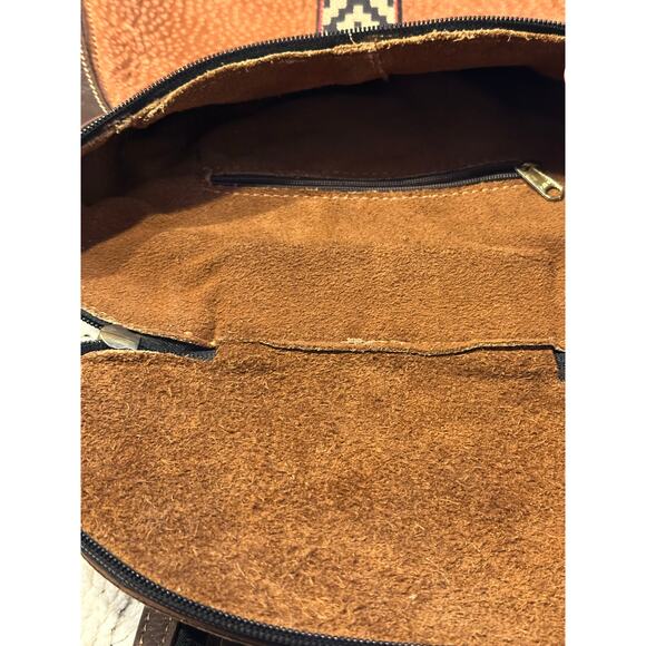 Vintage Leather Backpack Shoulder Bag Rucksack Convertible Western Cowboy Rustic main image 13